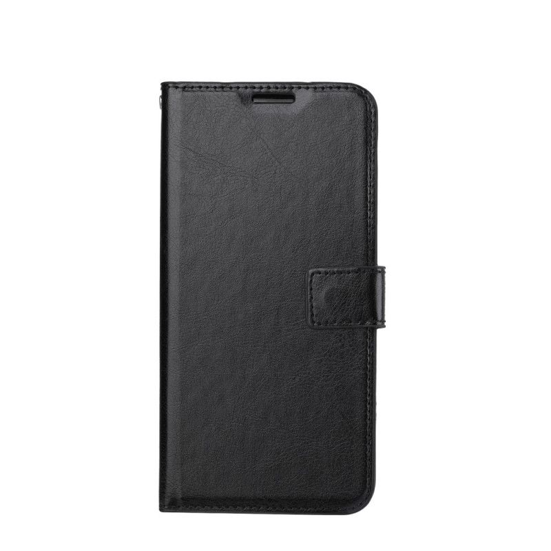 Flip Case Xiaomi Redmi Note 9 Punainen Musta Erittäin Ohut Nahkaefekti