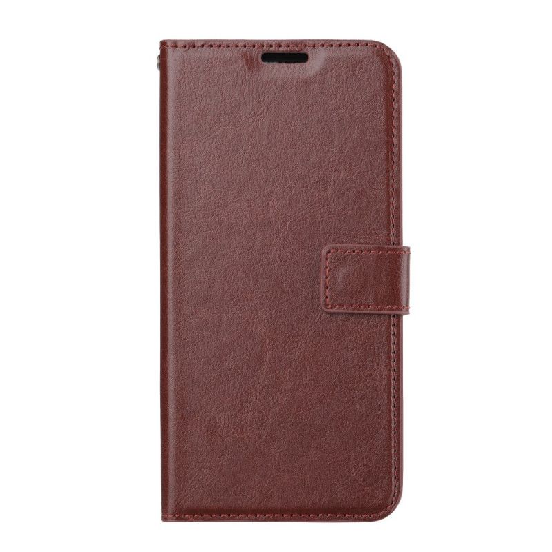 Flip Case Xiaomi Redmi Note 9 Punainen Musta Erittäin Ohut Nahkaefekti