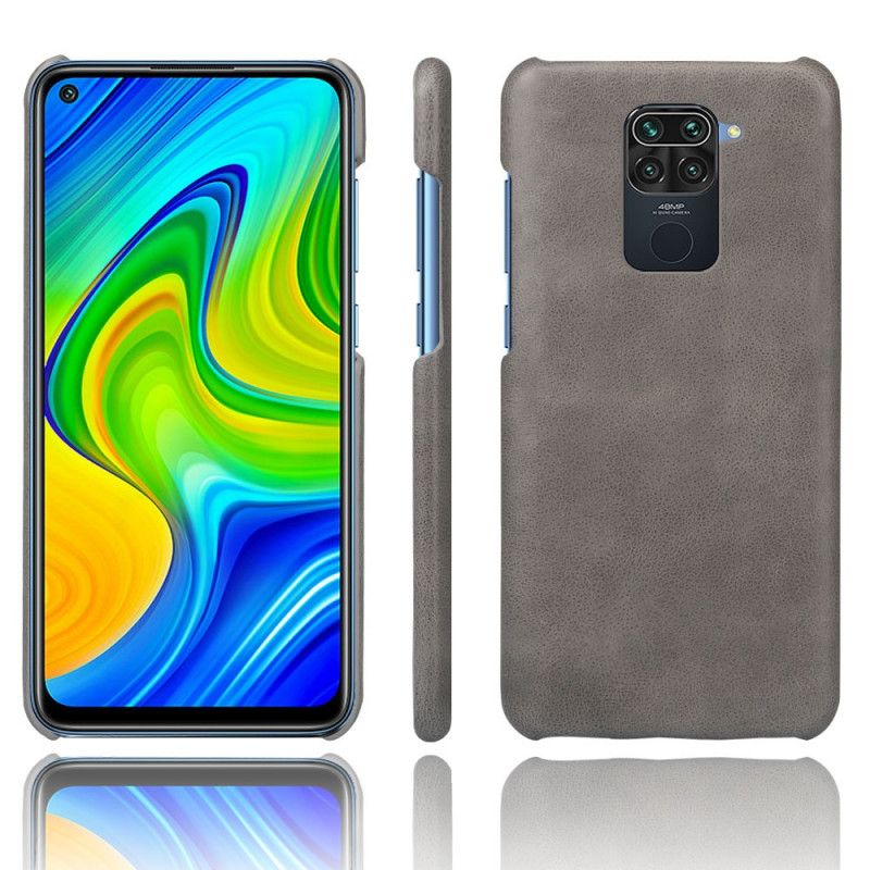 Kuori Xiaomi Redmi Note 9 Harmaa Musta Ksq Nahkaefekti Suojakuori