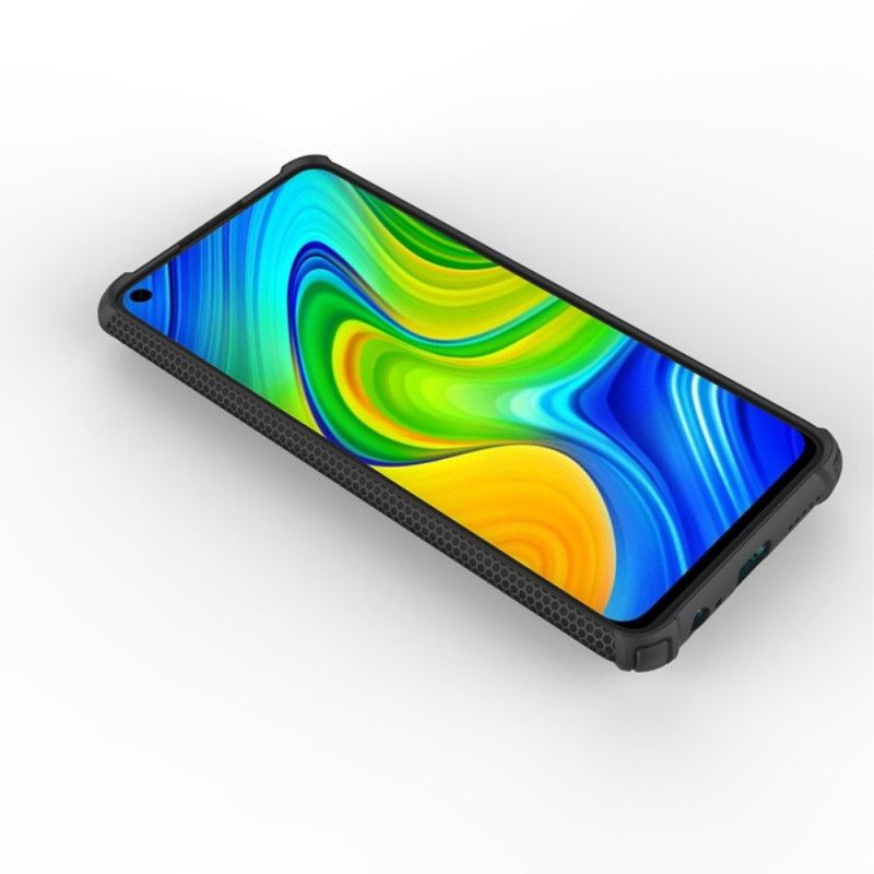 Kuori Xiaomi Redmi Note 9 Punainen Musta Soturi Renkaalla