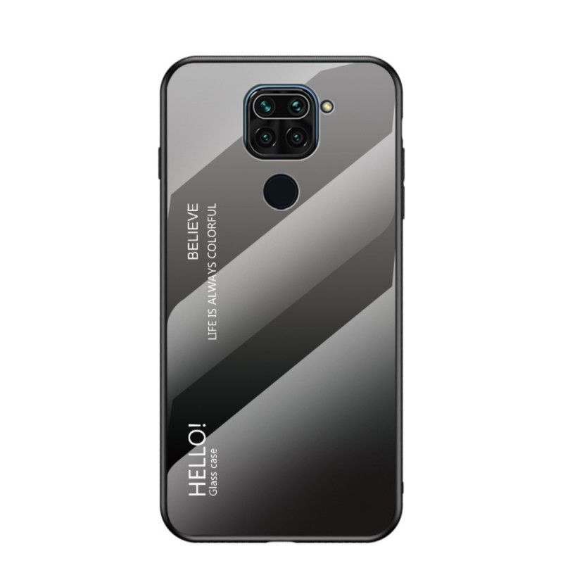 Kuori Xiaomi Redmi Note 9 Valkoinen Musta Hei Karkaistu Lasi