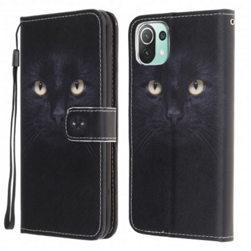 Flip Kotelot Xiaomi Mi 11 Lite 5g Ne / Mi 11 Lite 4g / 5g Black Cat Eyes Suojakuori