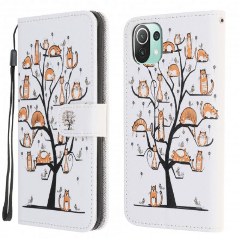 Flip Kotelot Xiaomi Mi 11 Lite 5g Ne / Mi 11 Lite 4g / 5g Funky Cats Strappy