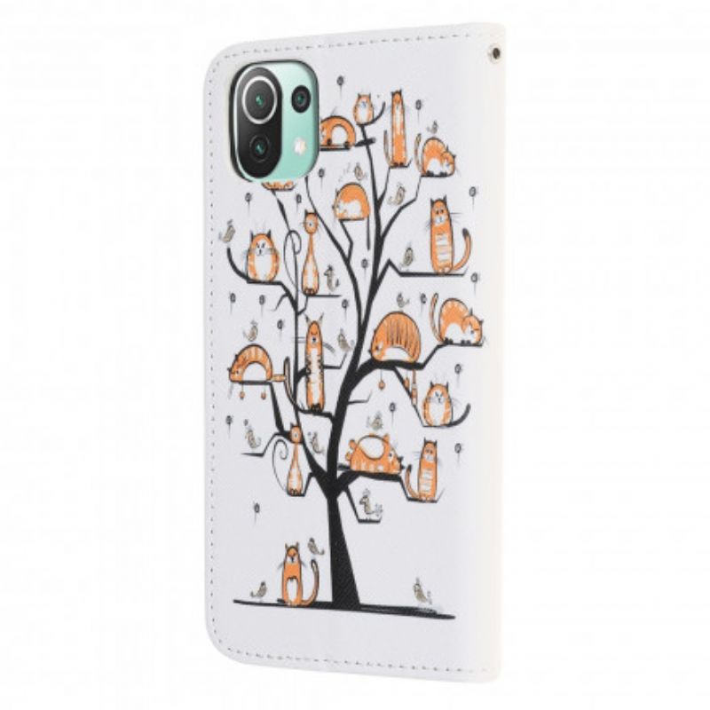 Flip Kotelot Xiaomi Mi 11 Lite 5g Ne / Mi 11 Lite 4g / 5g Funky Cats Strappy