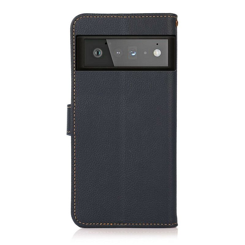 Flip Kotelot Google Pixel 6 Pro Khazneh Leather Suojakuori