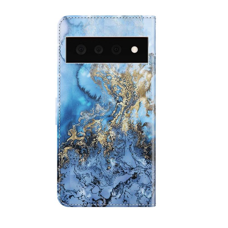 Flip Kotelot Google Pixel 6 Pro Light Spot Marble Design Kaulanauhalla