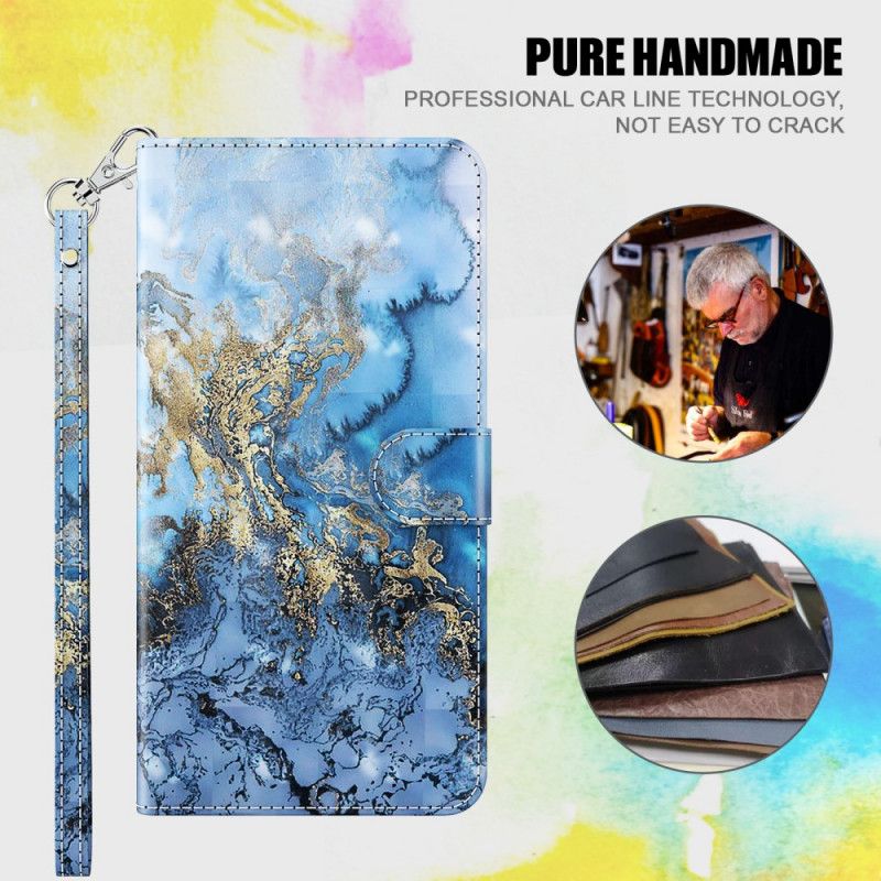 Flip Kotelot Google Pixel 6 Pro Light Spot Marble Design Kaulanauhalla