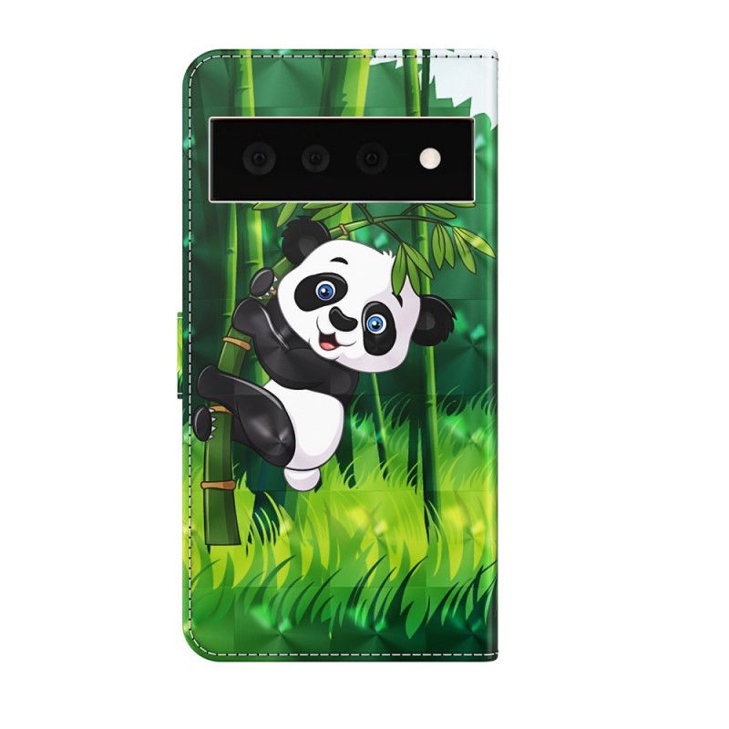 Flip Kotelot Google Pixel 6 Pro Panda Ja Bambu Suojakuori