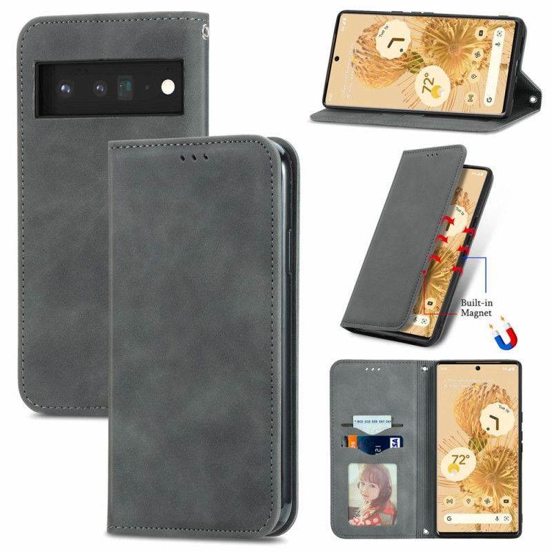 Flip Kotelot Google Pixel 6 Pro Skin-touch Vintage Design Suojakuori