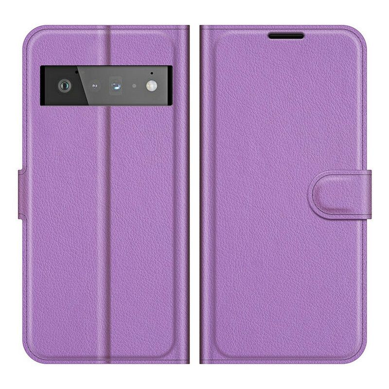 Kotelot Google Pixel 6 Pro Puhelinkuoret Classic Litchi Faux Leather