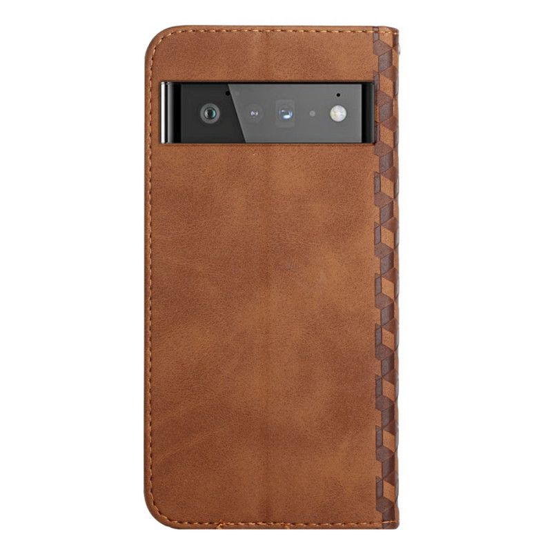 Nahkakuori Flip Kotelot Google Pixel 6 Pro Puhelinkuoret Geo Leather Effect