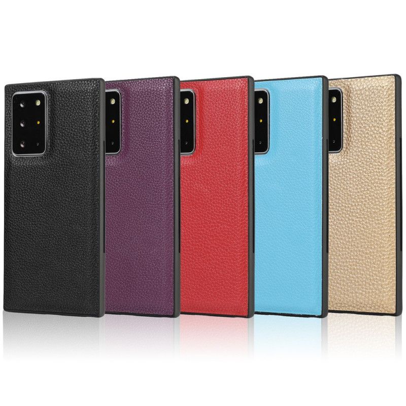 Flip Case Samsung Galaxy Note 20 Ultra Punainen Musta Irrotettava Litsi Nahka