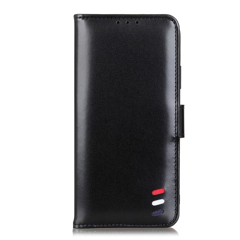 Flip Case Samsung Galaxy Note 20 Ultra Punainen Musta Kolmivärinen Nahkaefekti