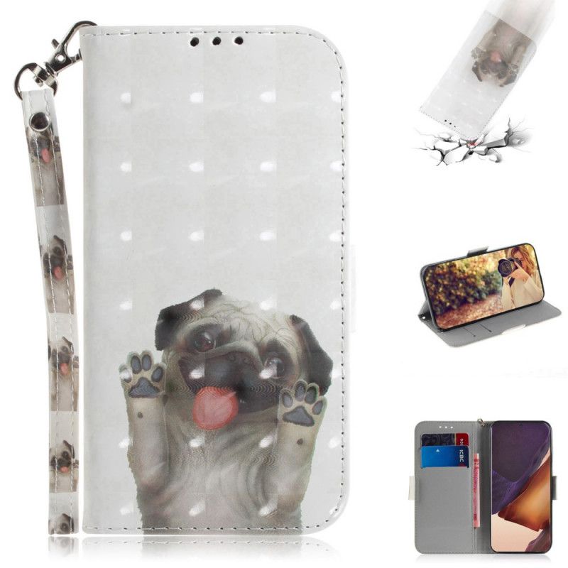 Flip Case Samsung Galaxy Note 20 Ultra Rakasta Koiraani Tangoilla