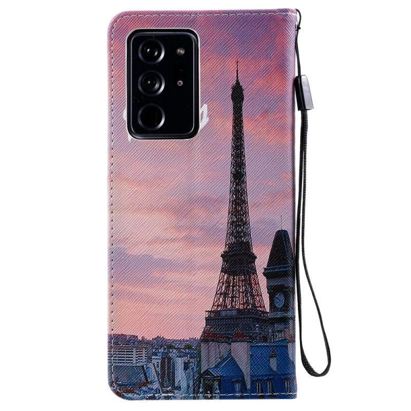 Kotelot Samsung Galaxy Note 20 Ultra Eiffel-Tornin Vaaleanpunainen Taivas Suojakuori