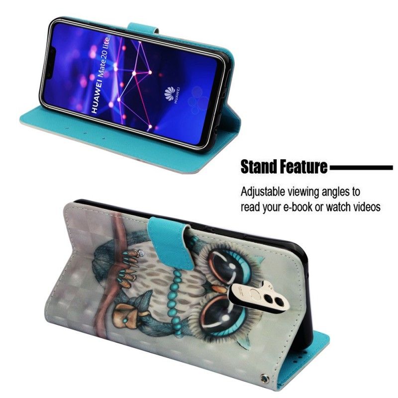 Flip Case Huawei Mate 20 Lite Neiti Pöllö 3D