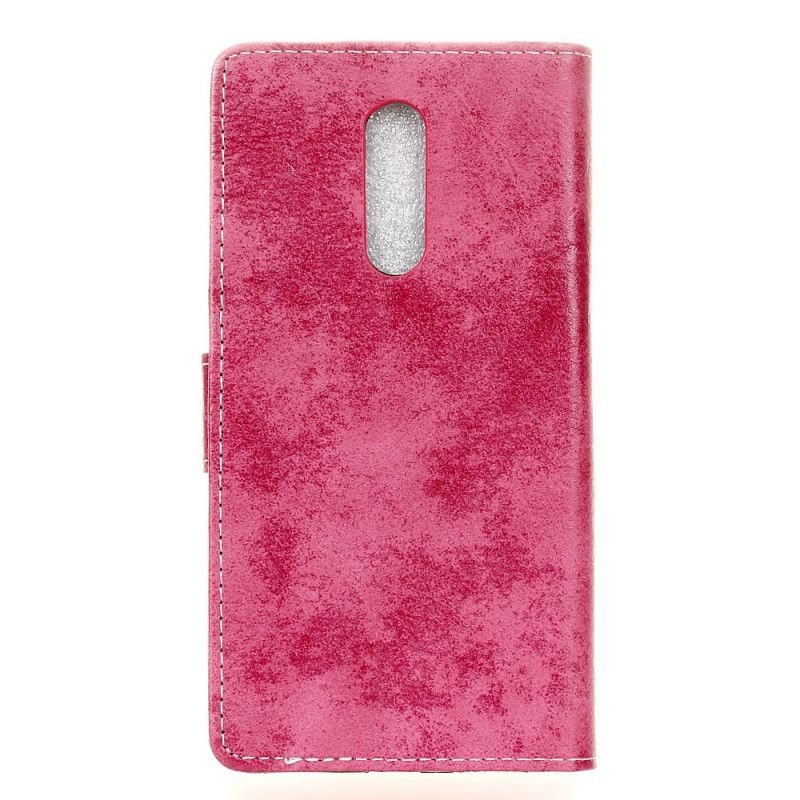 Kotelot Alcatel 3 (2019) Magenta Harmaa Vintage Nahkaefekti