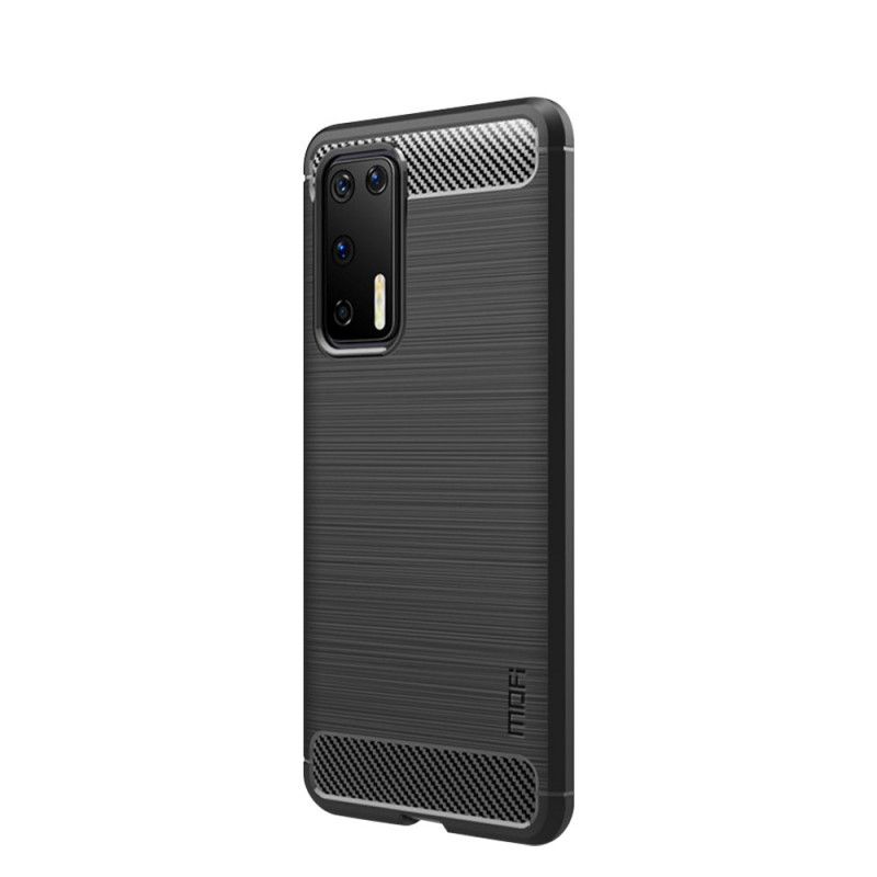 Case Kuoret Huawei P40 Harmaa Musta Puhelinkuoret Mofi Harjattu Hiilikuitu