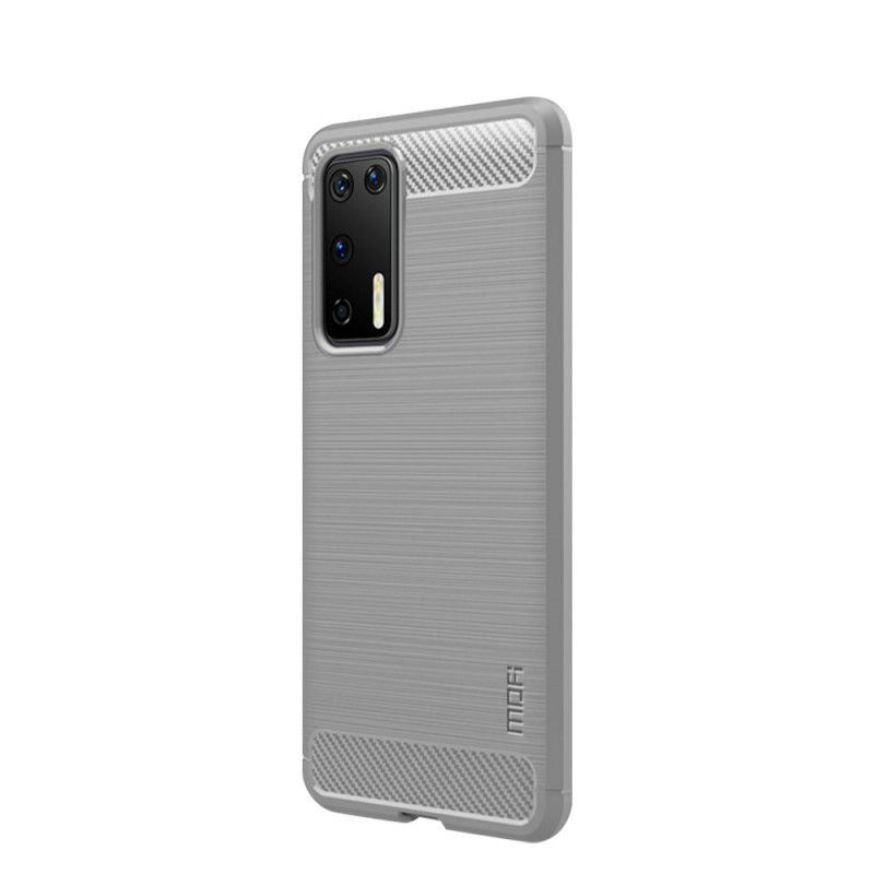 Case Kuoret Huawei P40 Harmaa Musta Puhelinkuoret Mofi Harjattu Hiilikuitu