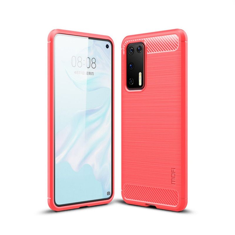 Case Kuoret Huawei P40 Harmaa Musta Puhelinkuoret Mofi Harjattu Hiilikuitu