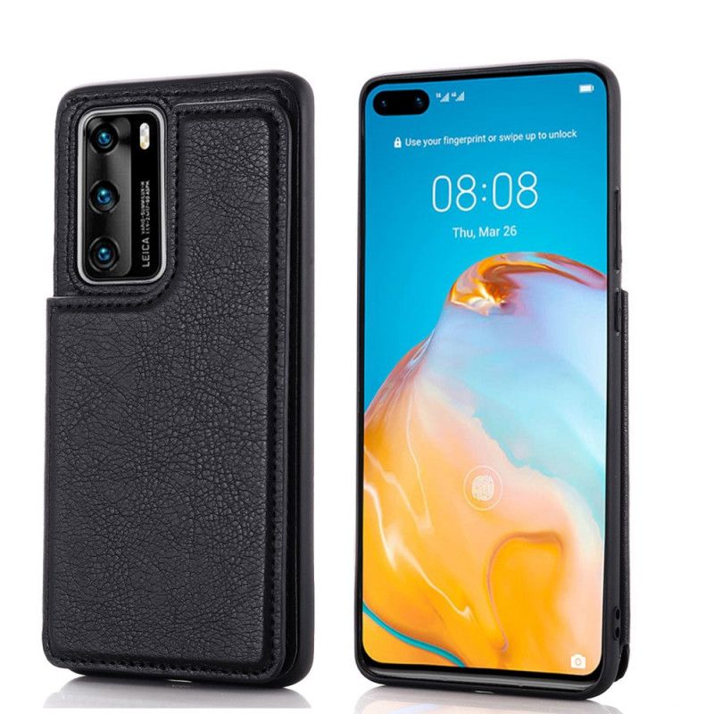 Case Kuoret Huawei P40 Punainen Musta Puhelinkuoret Kortinhaltijan Tuki