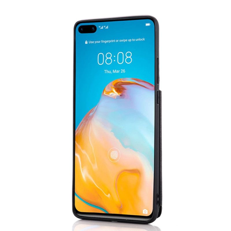 Case Kuoret Huawei P40 Punainen Musta Puhelinkuoret Kortinhaltijan Tuki