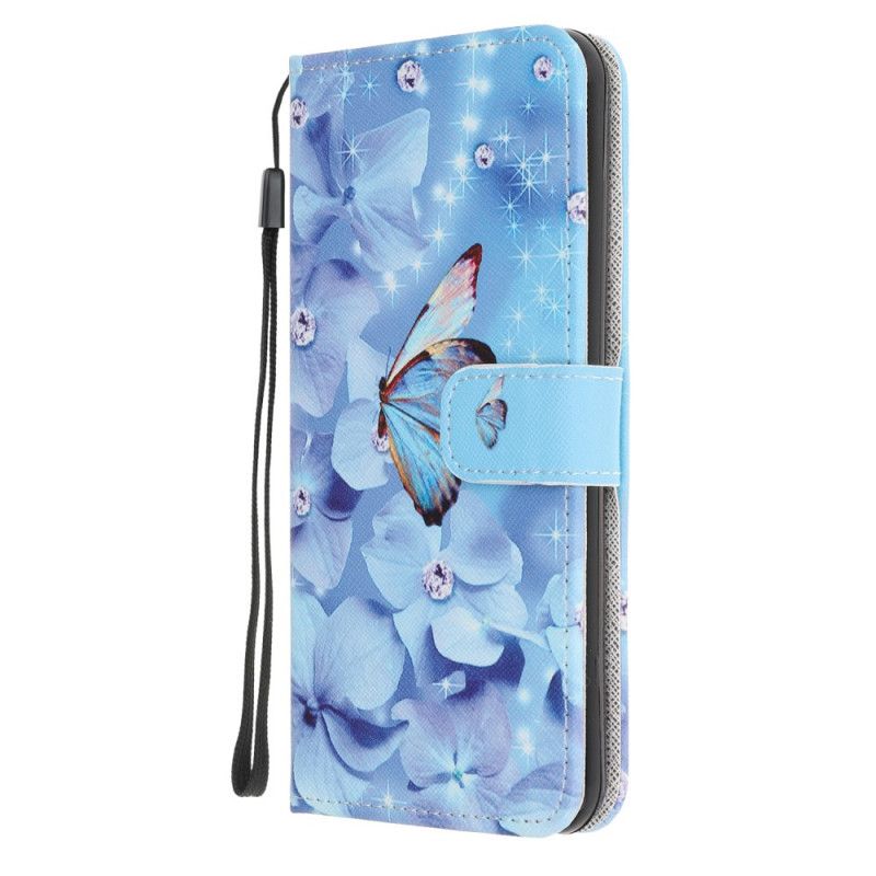 Flip Case Huawei P40 Timanttiperhosia. Joissa On Remmi