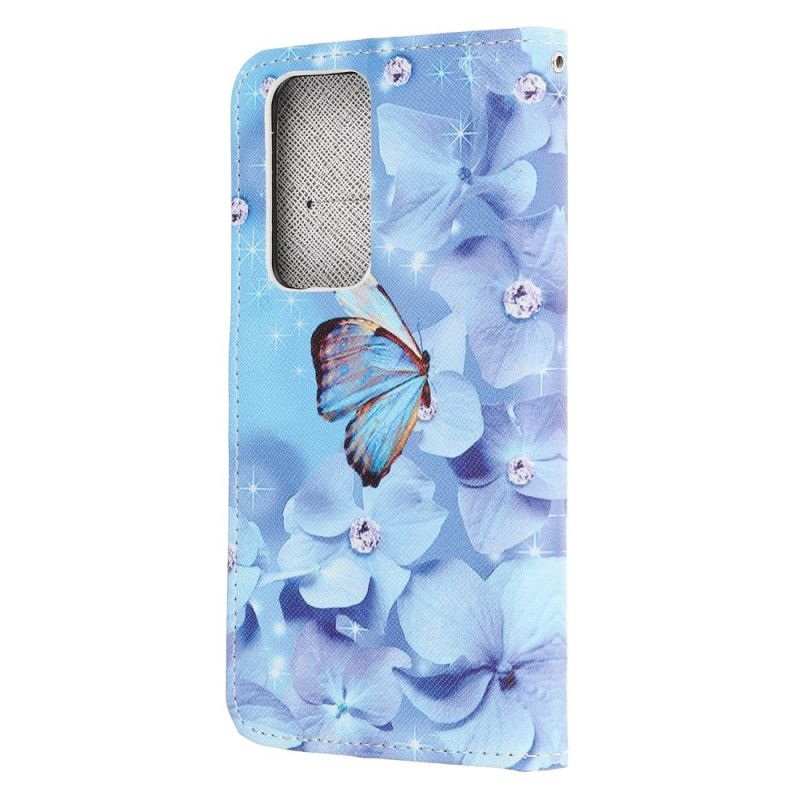 Flip Case Huawei P40 Timanttiperhosia. Joissa On Remmi