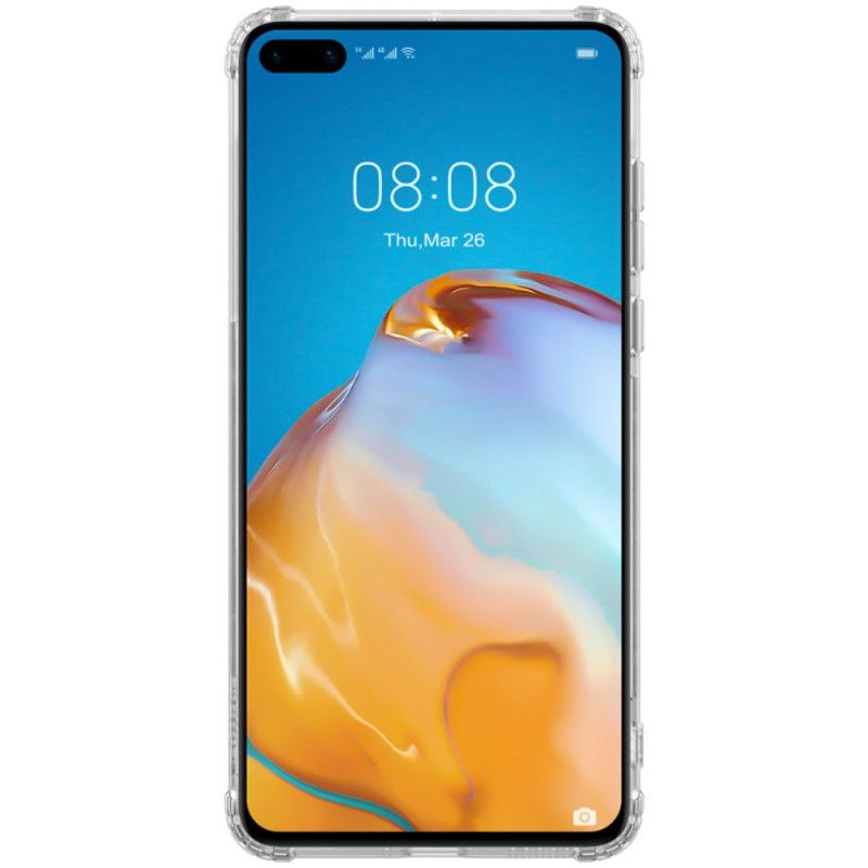 Kuori Huawei P40 Harmaa Valkoinen Vahvistettu Läpinäkyvä Nillkin