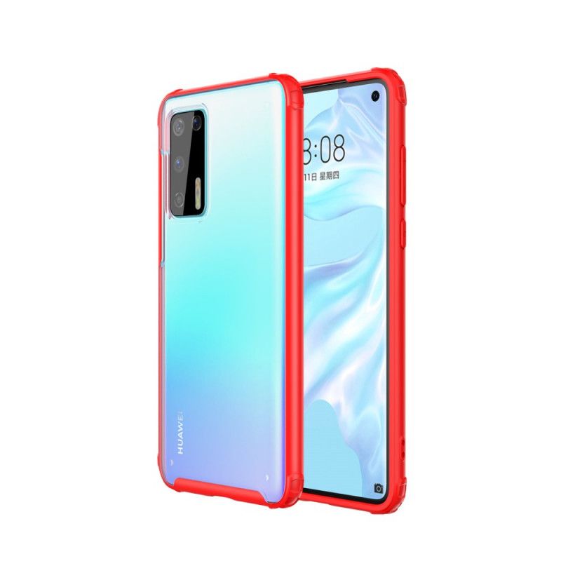 Kuori Huawei P40 Punainen Musta Hybridisilikonivanteen Muotoilu Suojakuori