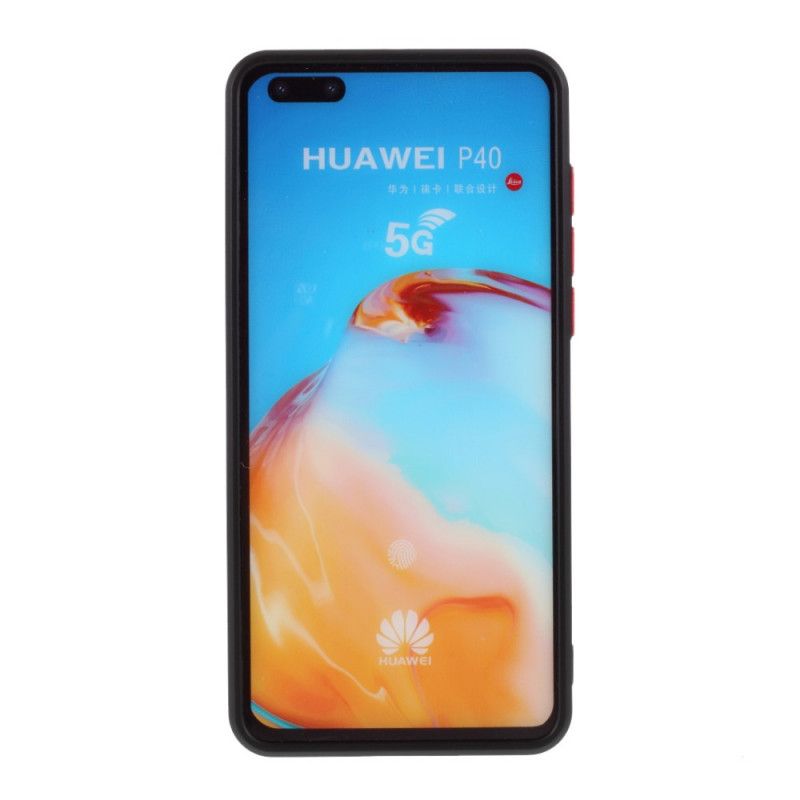 Kuori Huawei P40 Punainen Musta Taipuisa Silikonipainike