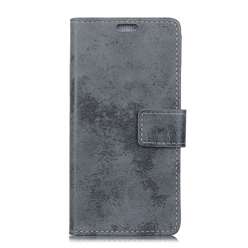 Flip Case Huawei P20 Lite Harmaa Vintage Nahkaefekti