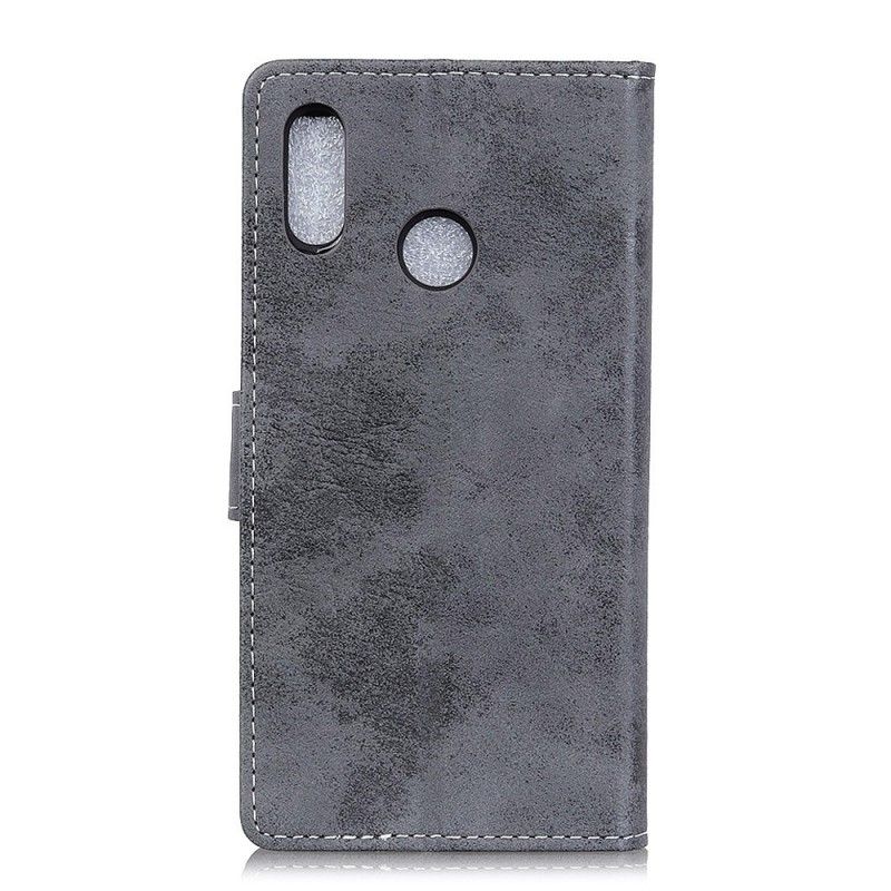 Flip Case Huawei P20 Lite Harmaa Vintage Nahkaefekti