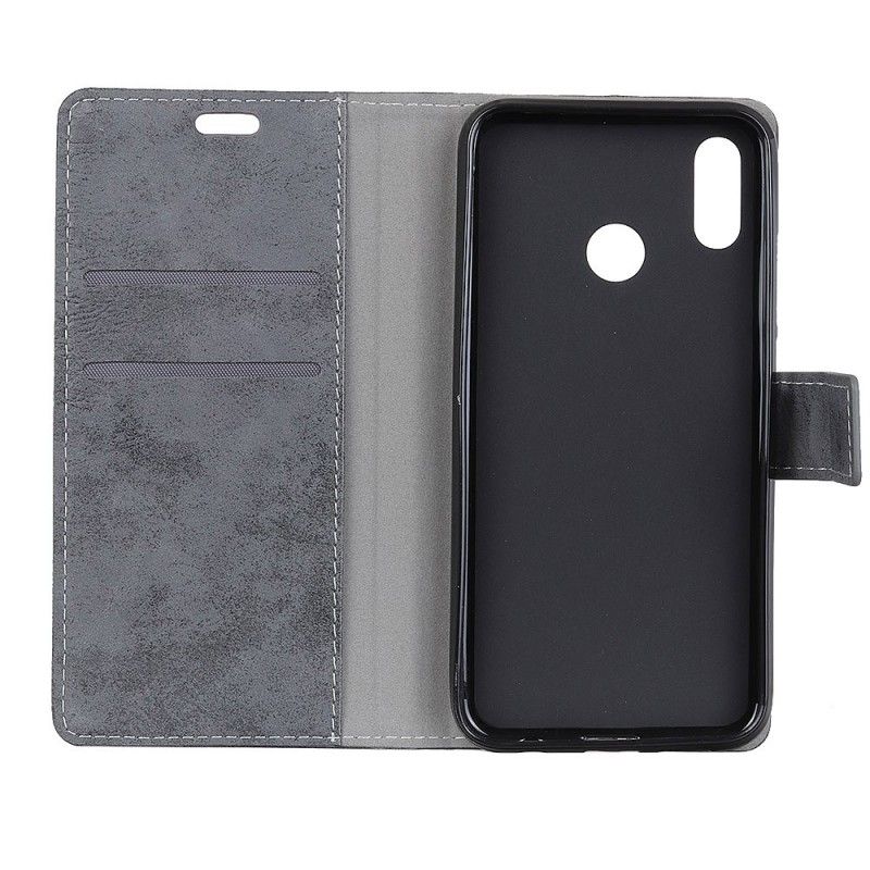 Flip Case Huawei P20 Lite Harmaa Vintage Nahkaefekti