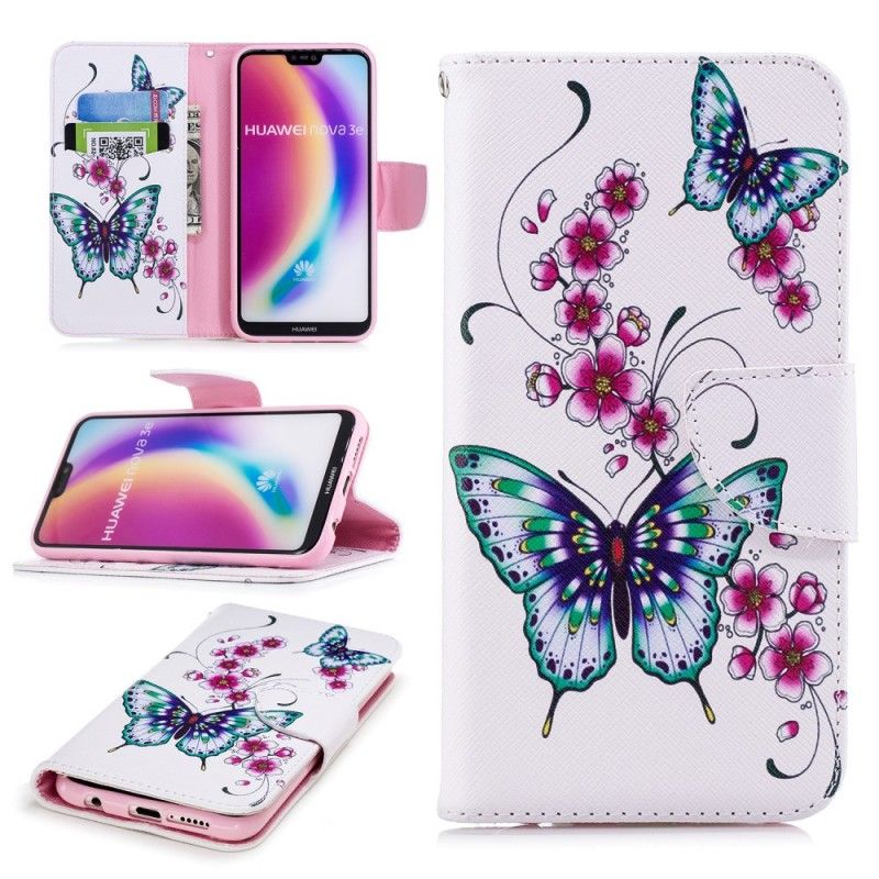 Flip Case Huawei P20 Lite Upeita Perhosia