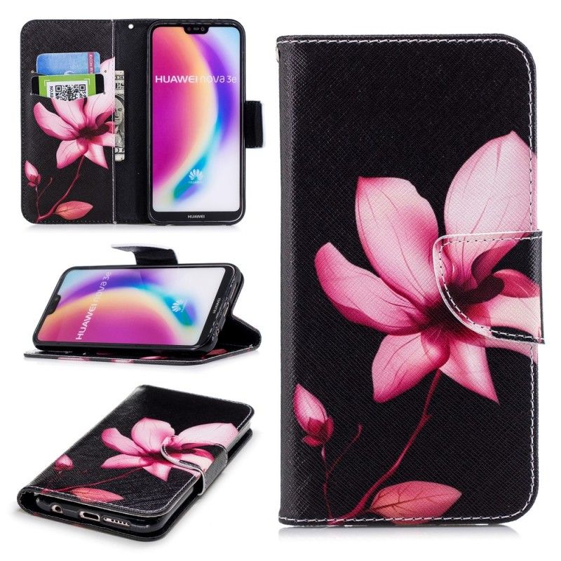 Flip Case Huawei P20 Lite Vaaleanpunainen Kukka