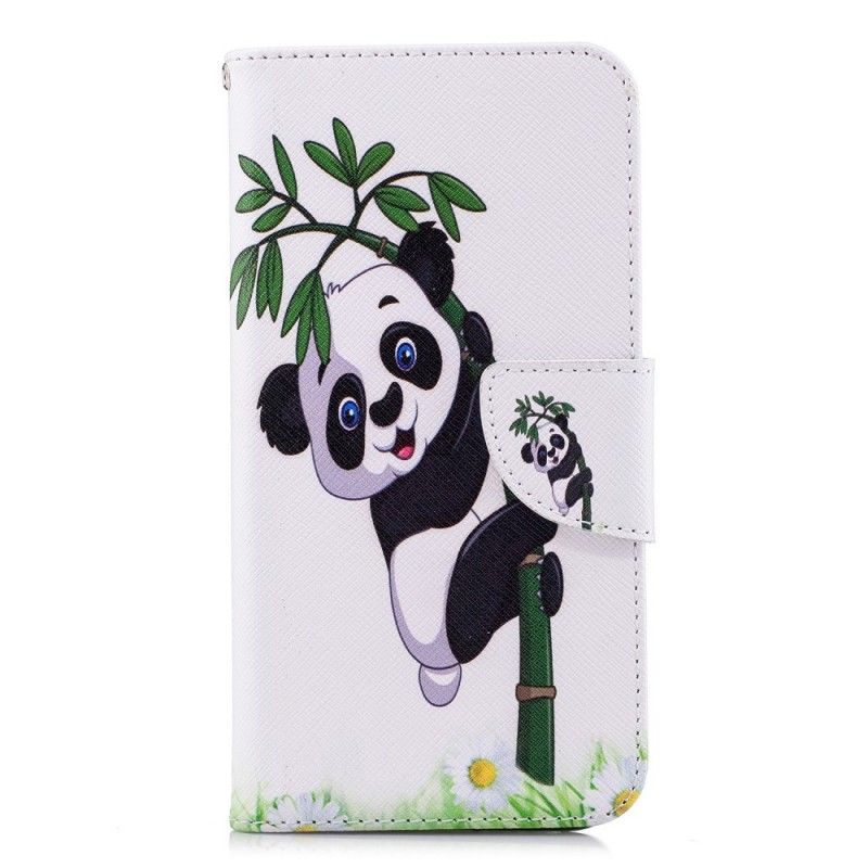 Nahkakotelo Huawei P20 Lite Puhelinkuoret Panda Bambulla