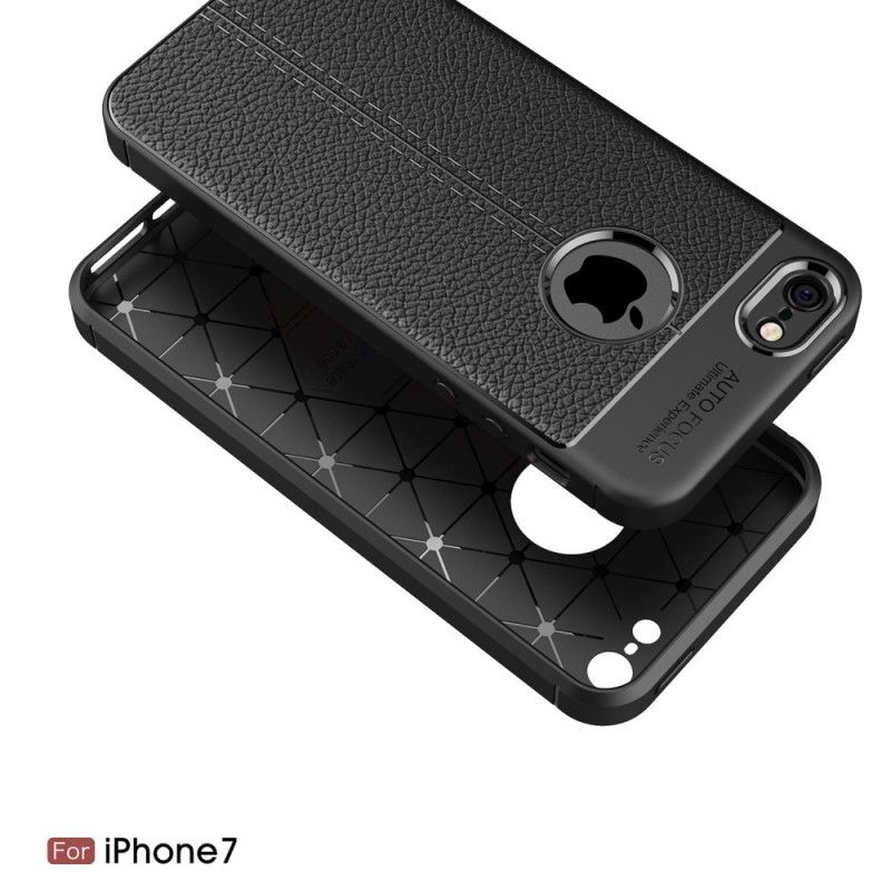 Case Kuoret iPhone 5 / 5S / SE Harmaa Musta Puhelinkuoret Kaksilinjainen Litsi Nahkainen Vaikutus