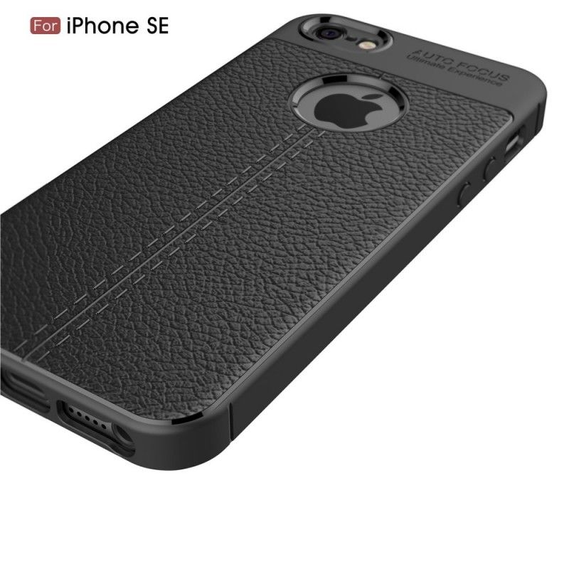 Case Kuoret iPhone 5 / 5S / SE Harmaa Musta Puhelinkuoret Kaksilinjainen Litsi Nahkainen Vaikutus