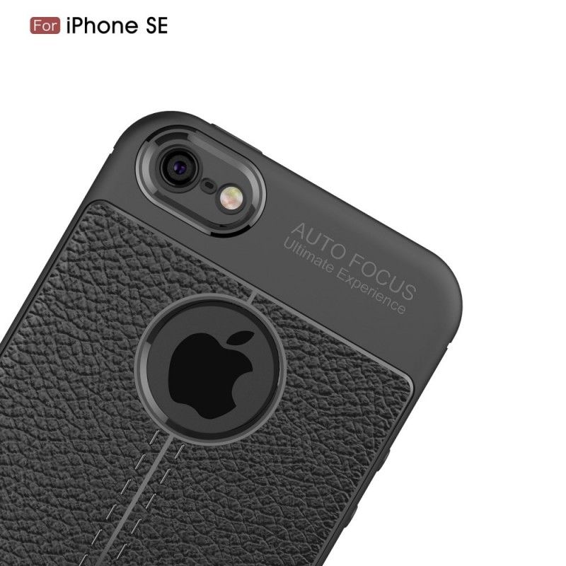 Case Kuoret iPhone 5 / 5S / SE Harmaa Musta Puhelinkuoret Kaksilinjainen Litsi Nahkainen Vaikutus