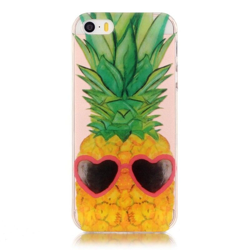 Kuori iPhone 5 / 5S / SE Läpinäkyvä Inkognito-Ananas