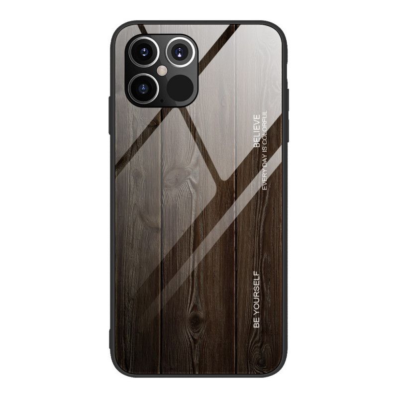 Case Kuoret iPhone 12 Pro Max Harmaa Musta Puhelinkuoret Karkaistu Puinen Designlasi