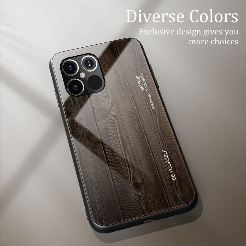 Case Kuoret iPhone 12 Pro Max Harmaa Musta Puhelinkuoret Karkaistu Puinen Designlasi