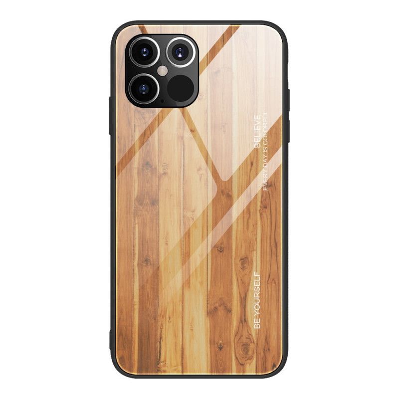 Case Kuoret iPhone 12 Pro Max Harmaa Musta Puhelinkuoret Karkaistu Puinen Designlasi