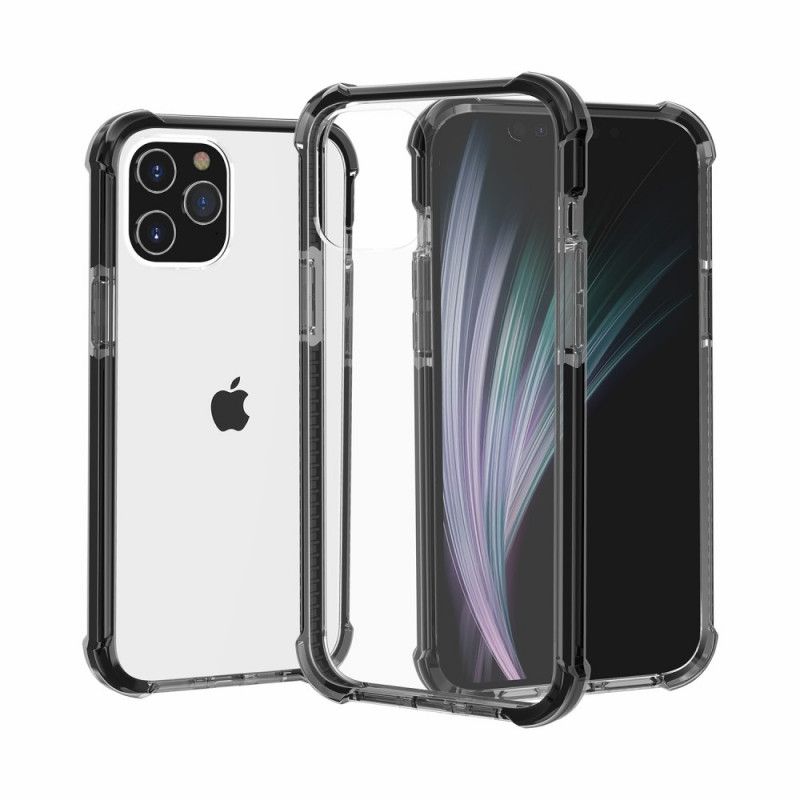 Case Kuoret iPhone 12 Pro Max Harmaa Musta Puhelinkuoret Läpinäkyvät Turvatyynyt