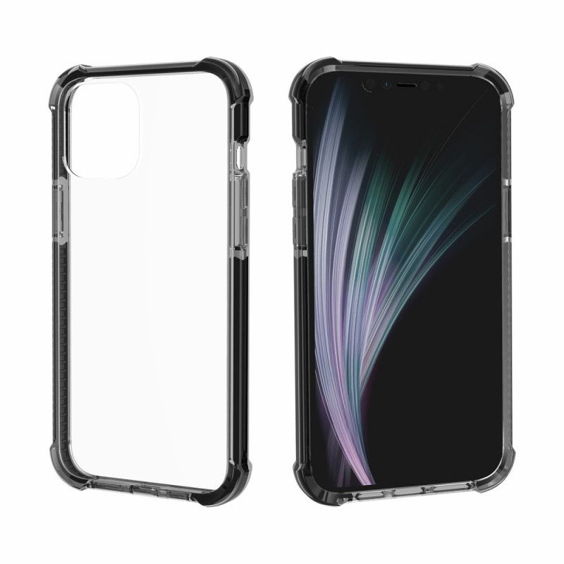 Case Kuoret iPhone 12 Pro Max Harmaa Musta Puhelinkuoret Läpinäkyvät Turvatyynyt