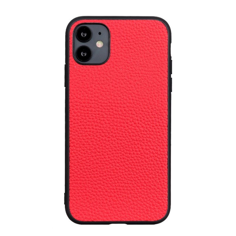 Case Kuoret iPhone 12 Pro Max Punainen Musta Puhelinkuoret Aitoa Litsi Nahkaa