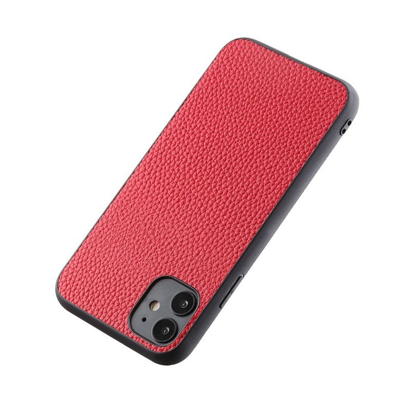 Case Kuoret iPhone 12 Pro Max Punainen Musta Puhelinkuoret Aitoa Litsi Nahkaa