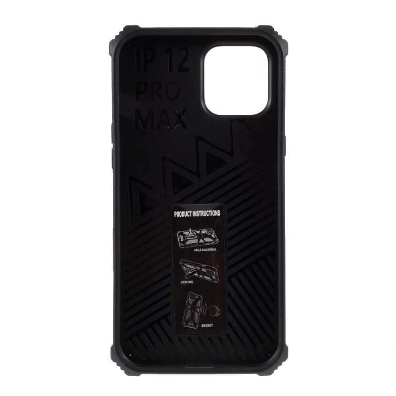 Case Kuoret iPhone 12 Pro Max Punainen Musta Puhelinkuoret Irrotettava Irrotettavalla Tuella