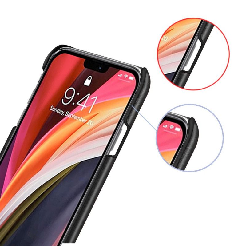 Case Kuoret iPhone 12 Pro Max Punainen Musta Puhelinkuoret Ksq Kaksisävyinen Nahkaefekti